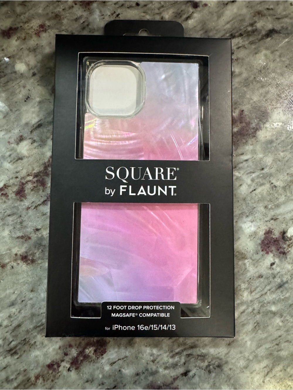 NEW SQUARE by Flaunt Pink Mother of Pearl iPhone Case